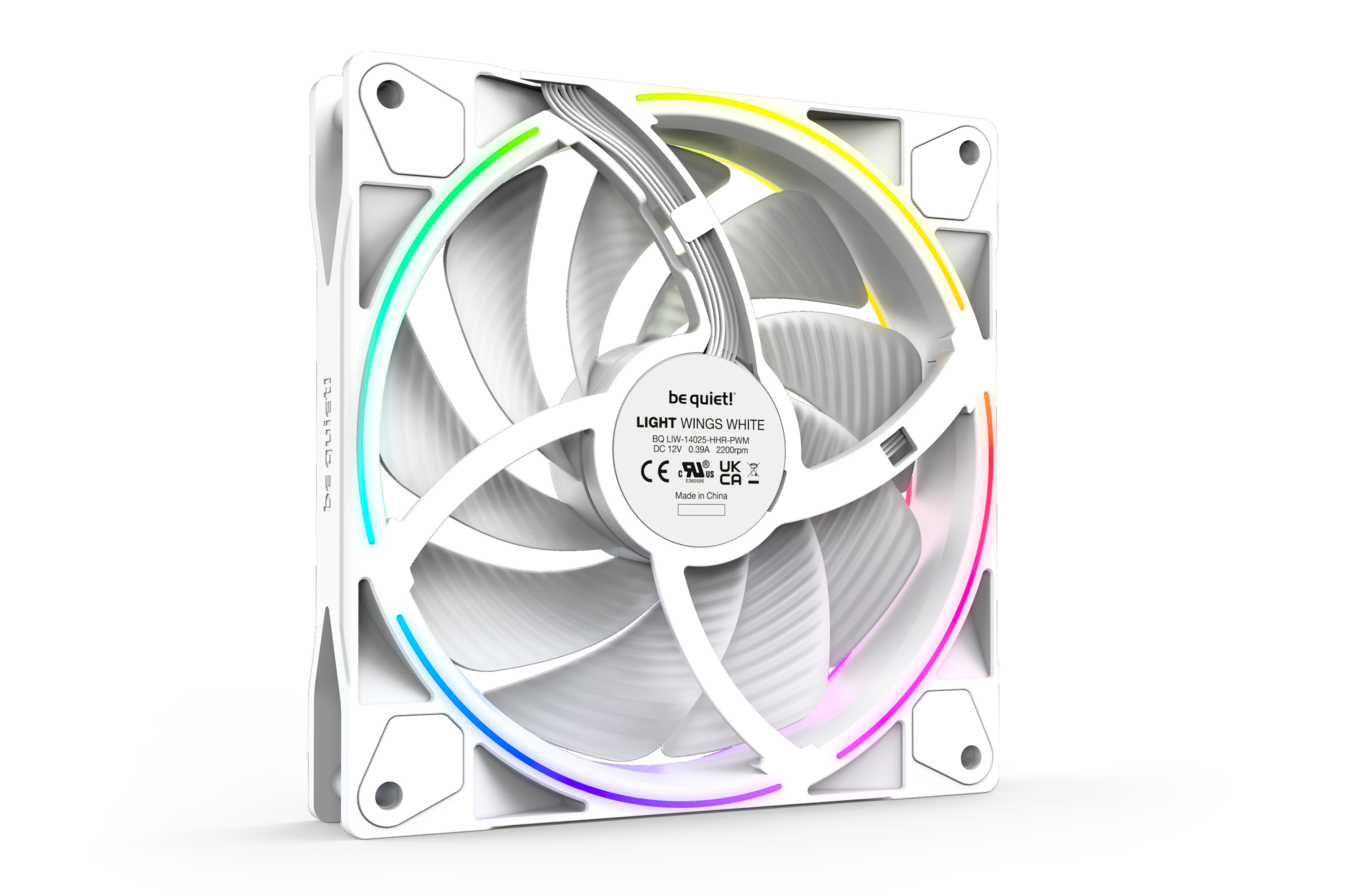 be quiet! LIGHT WINGS White - HIGH-SPEED - Triple-Pack 140mm ARGB/PWM - BLANC