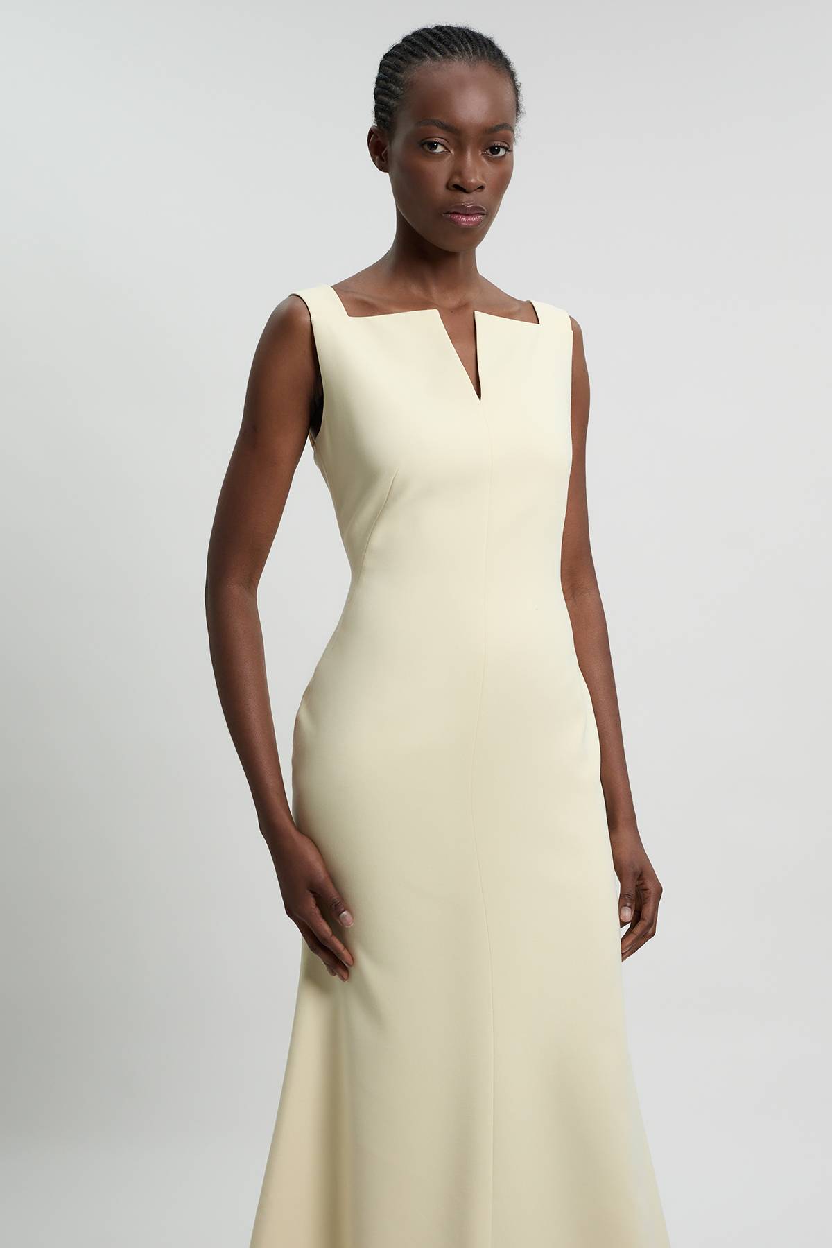 KarenMillen Robe Crayon Mi-longue Ajustée En Stretch Compact À Col Montant Ésynthétiqueré