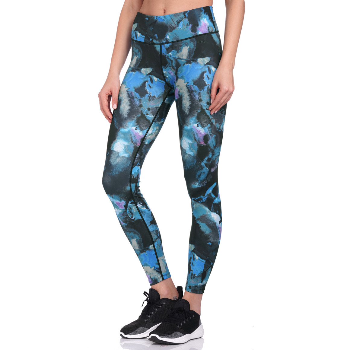 Gina Sports Damen Yoga-Leggings mit Allover-Print schwarz / blau / lila