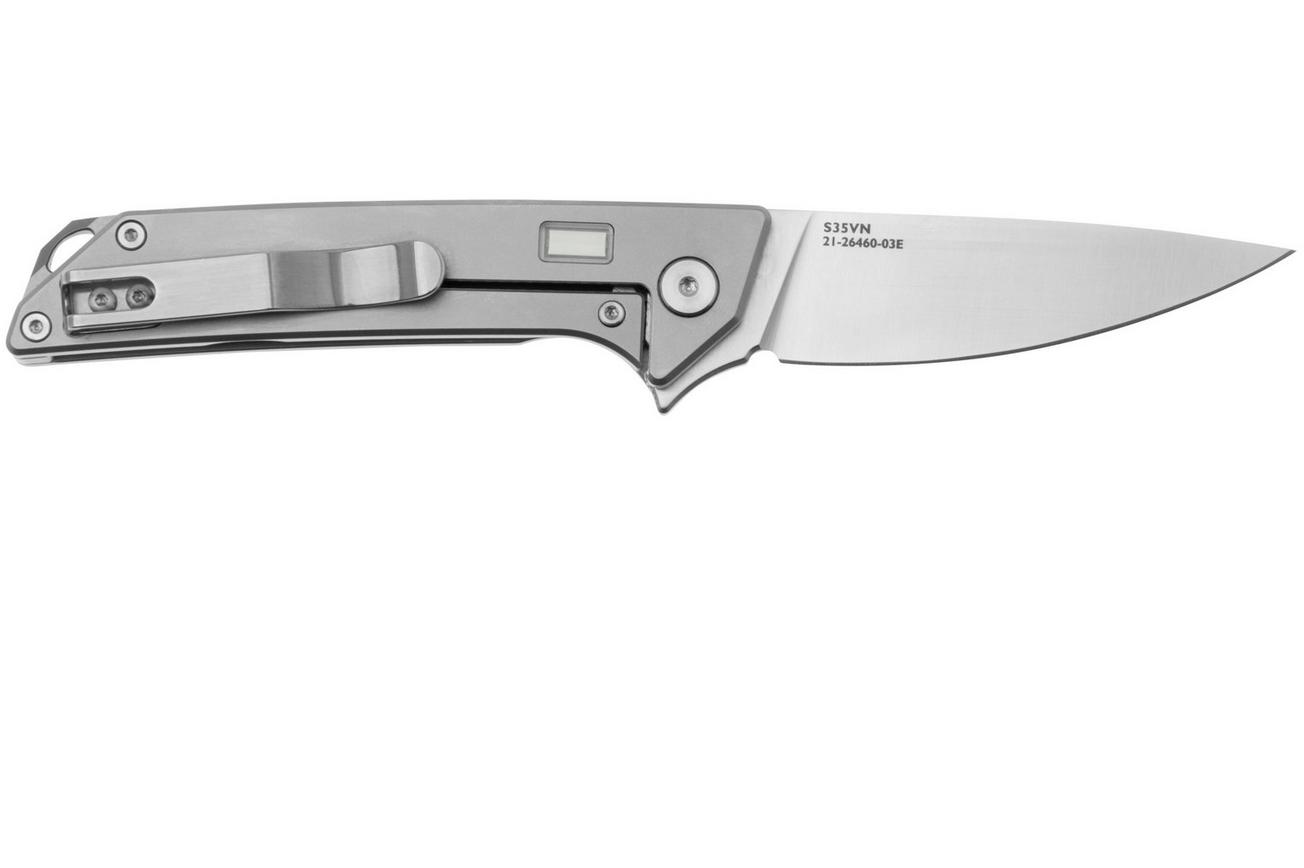 Glow Rhino Reactor KNIFE-REACT-TI Satin S35VN, Titanium Green Tritium, zakmes