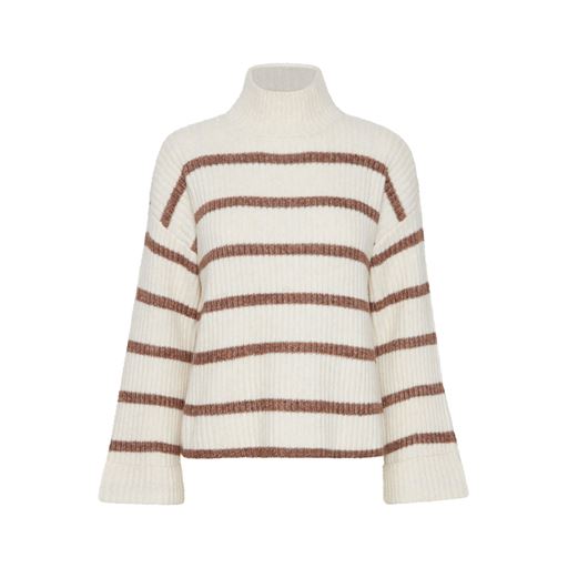 Fransa Langærmet Striktrøje, Whitecap Gray Mix, L