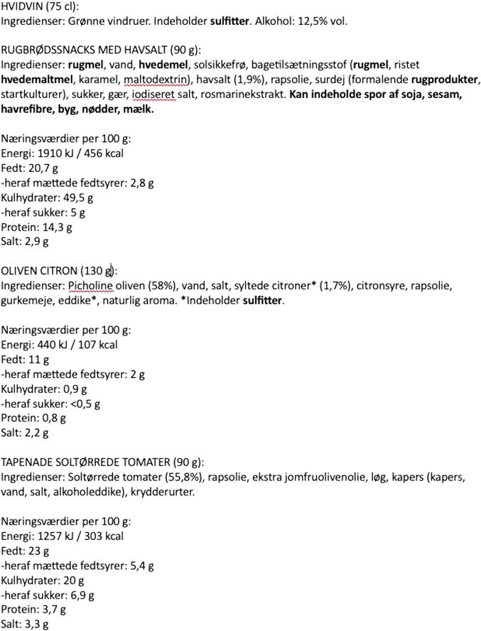 Lie Gourmet Gaveæske - Wine & Dine