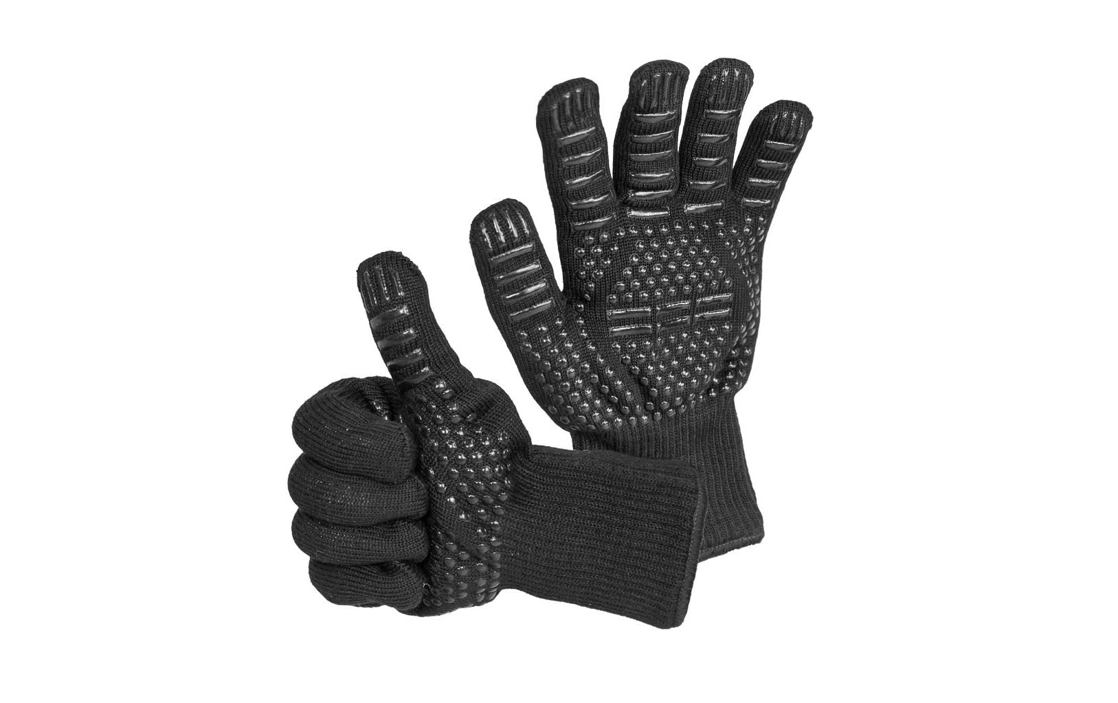 Grillhandschuh mit Logo, SchwarzHitzebeständige Grillhandschuhe aus Aramid