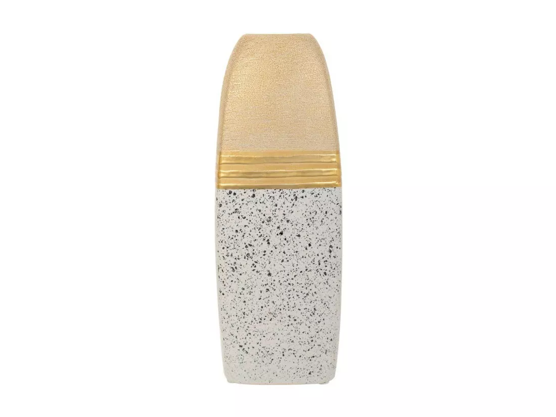 Vase en céramique dorée 11,5x11,5x31h