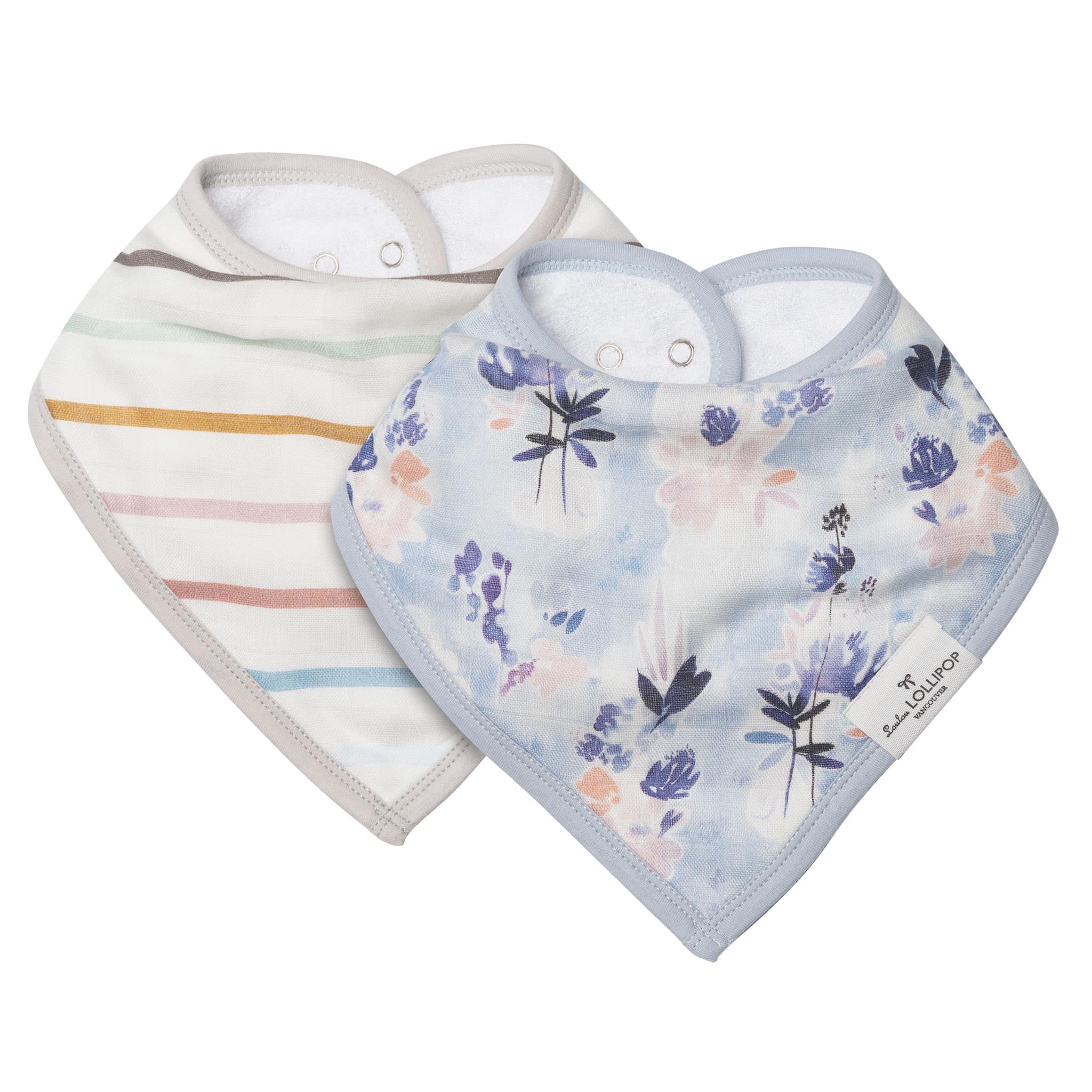 Loulou Lollipop Bavoirs Bandana Mousseline Paquet de 2 - Encre
