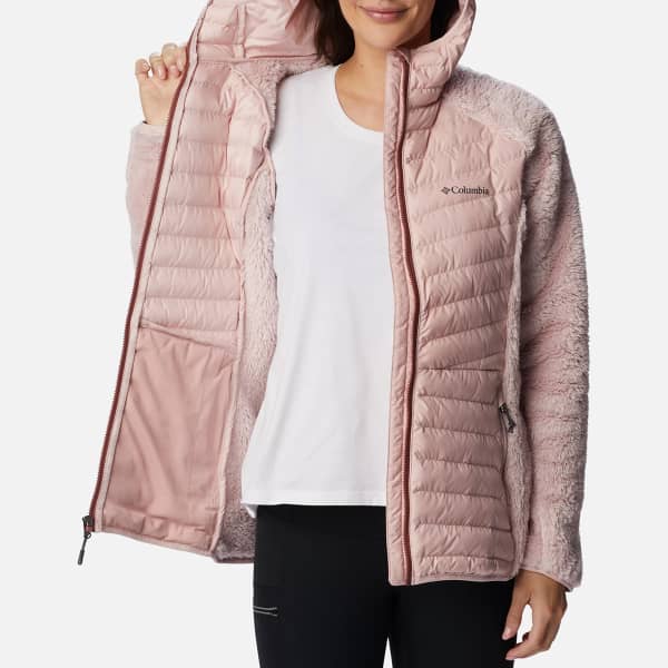 Doudoune randonnée COLUMBIA POWDER LITE SHERPA HYBRID FULL ZIP W DUSTY PINK/BEETROOT