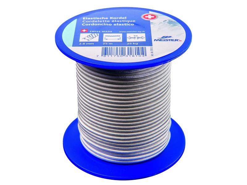 Meister Gummi-Spannseil Ø 2,8 mm, 25 m, 25 kg, Weiss Seil; Anwendungsbereich: Garten