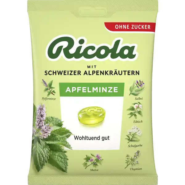 Apfelminze Bonbons zuckerfrei 75g