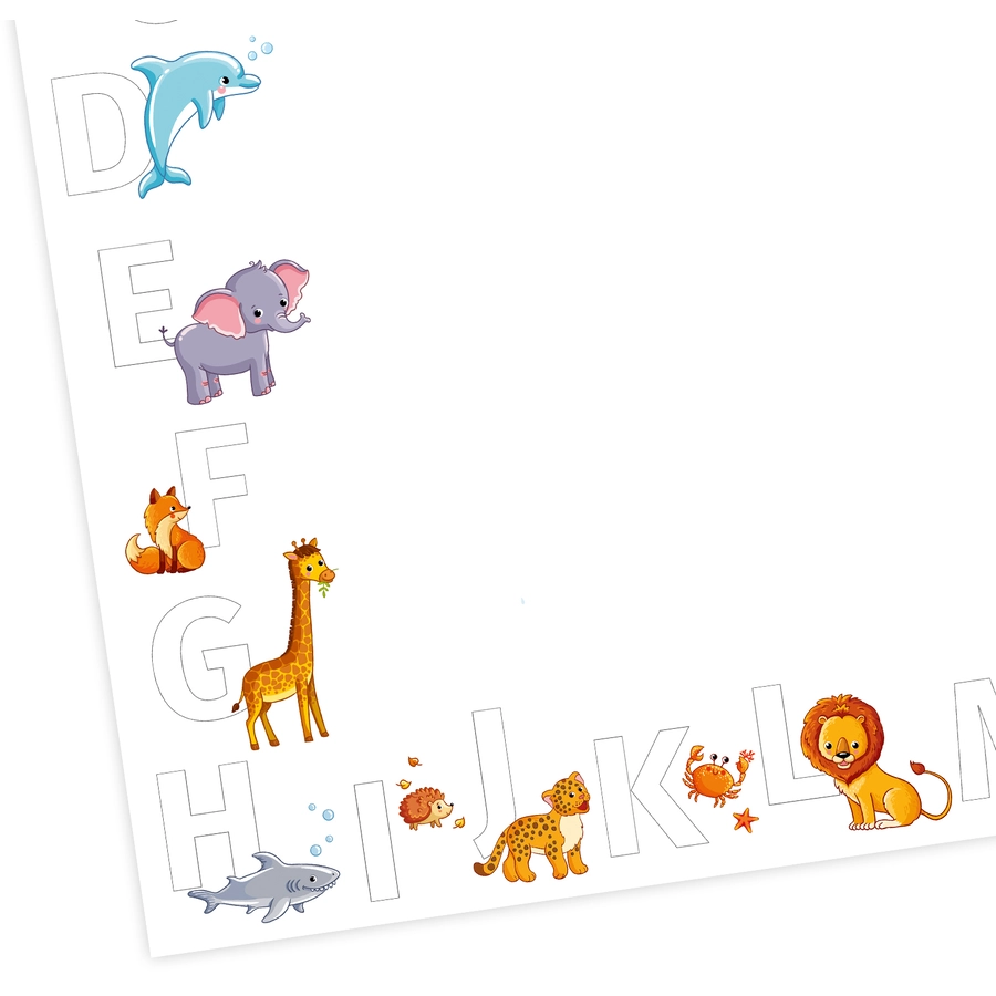 Nikima Papierunterlage A2 Schreibtischunterlage Alphabet + Zahlen weiß