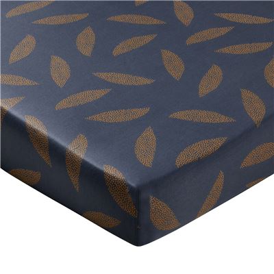 Linge de lit satin de coton motif feuillage stylisé - BECQUET CRÉATION