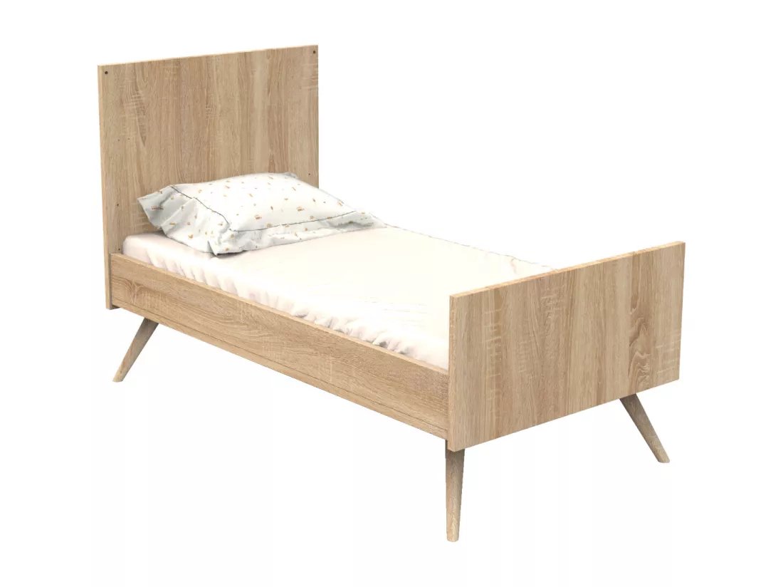 Lit bébé évolutif 140x70cm en bois marron