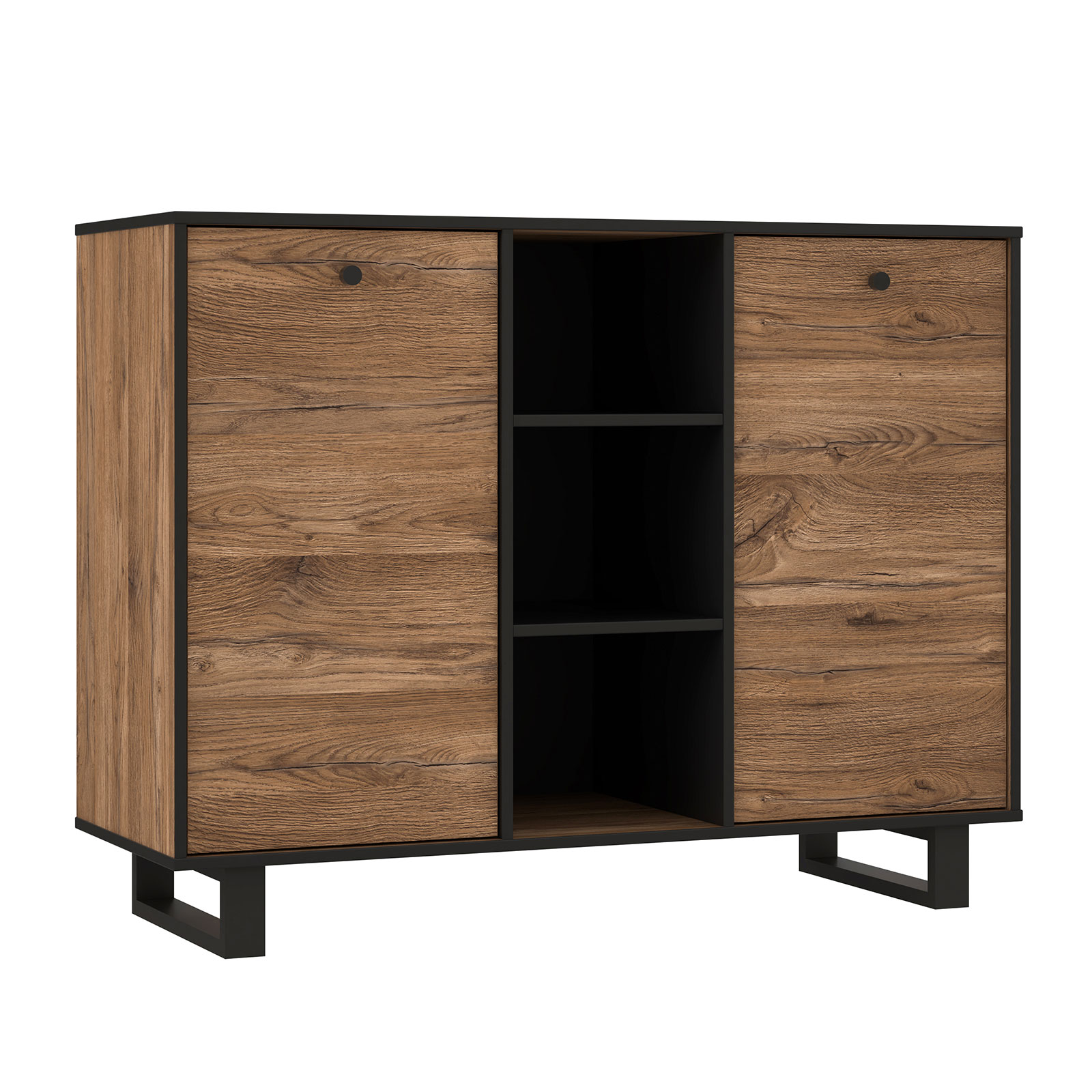 Sideboard - Colonial Eiche - schwarz - 115 cm