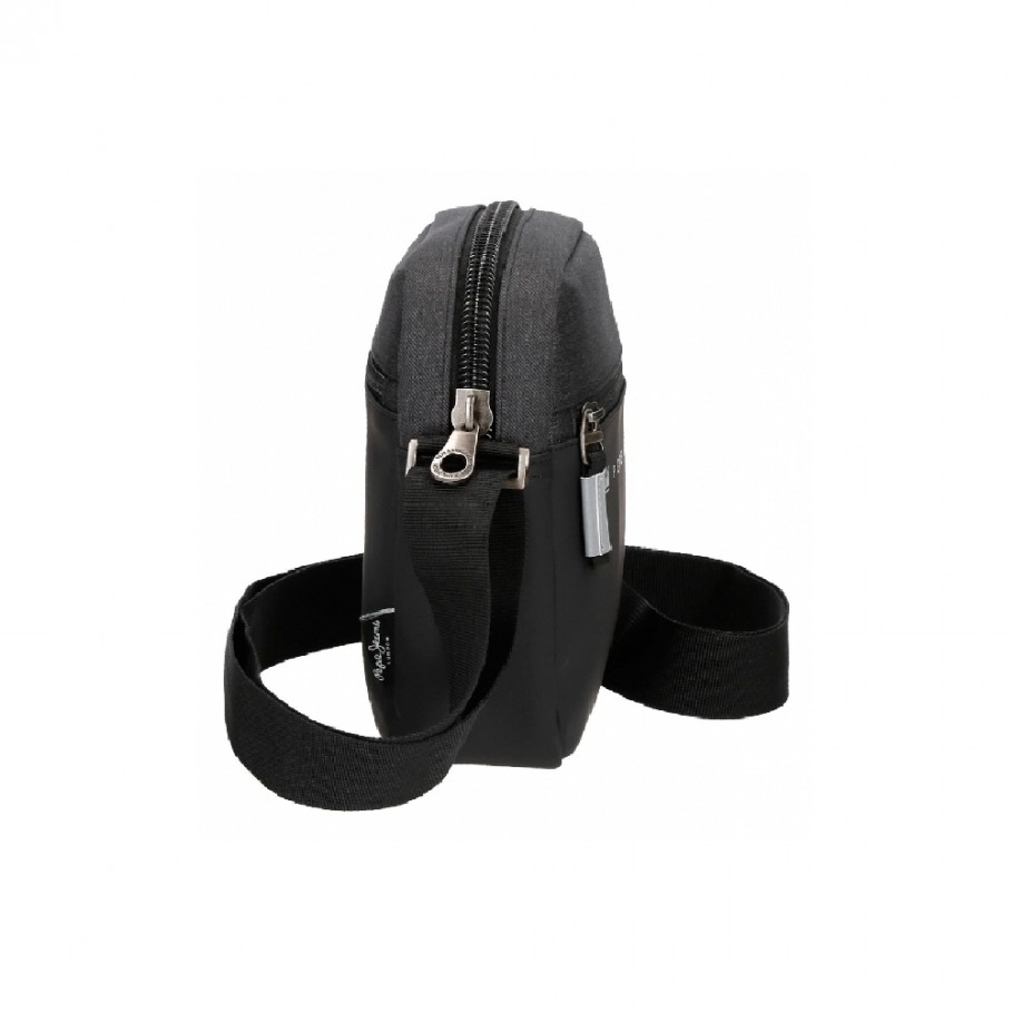 Bolsa de ombro Pepe Jeans Jarvis, preta - 15x19,5x6cm -