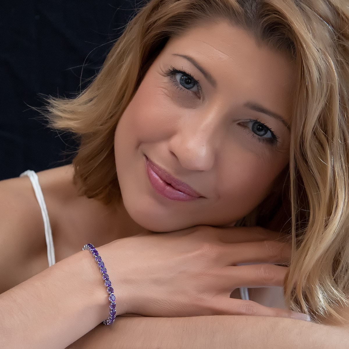 Bracelet Améthyste Forme Ovale et Argent 925-Aden Bijoux