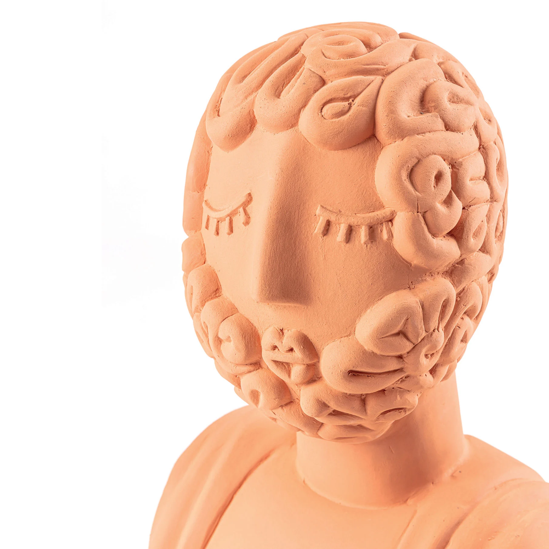 MAGNA GRAECIA - BUST MAN - Sculpture céramique | Orange
