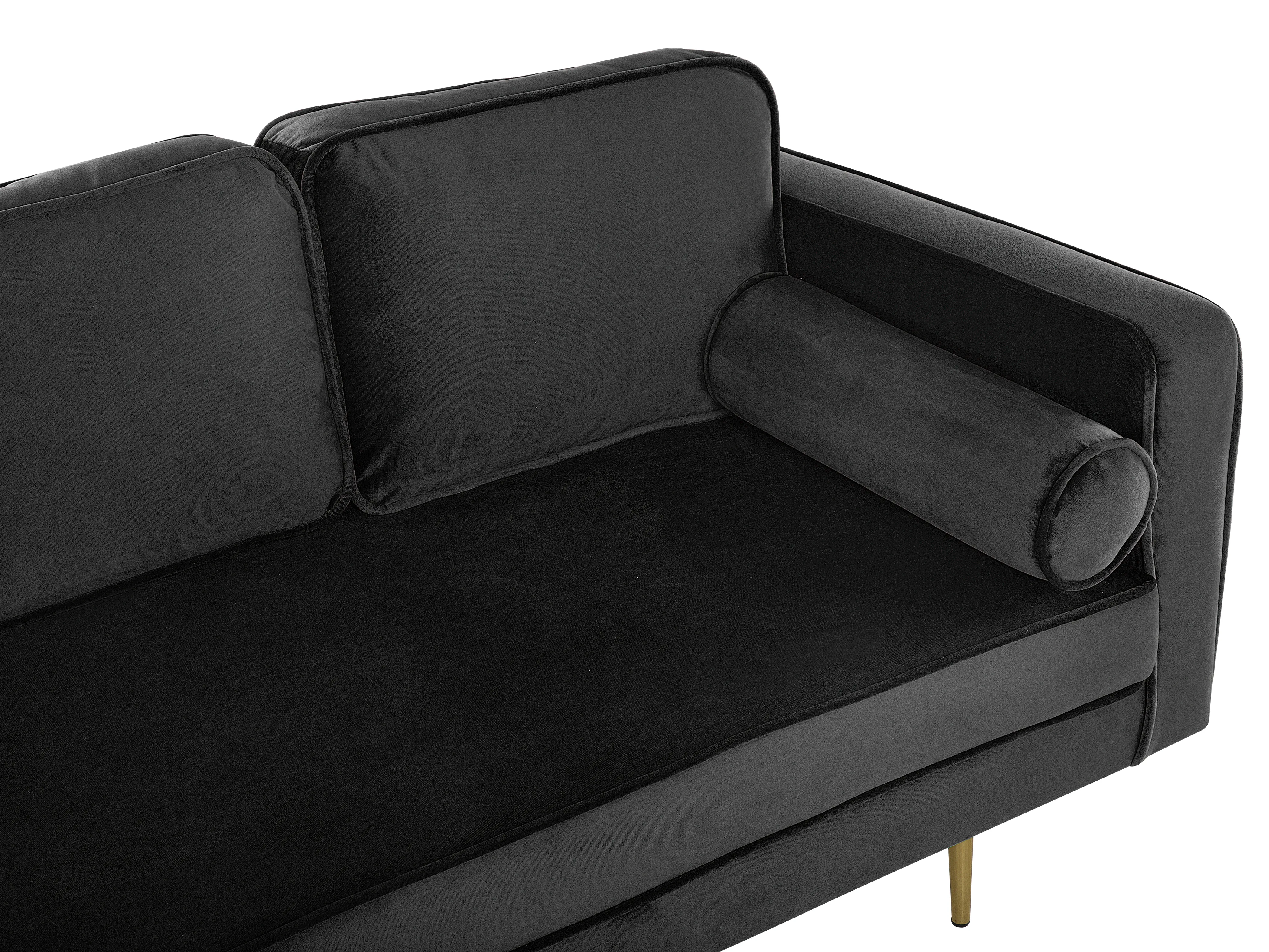 Rechtszijdige chaise longue MIRAMAS Fluweel Zwart