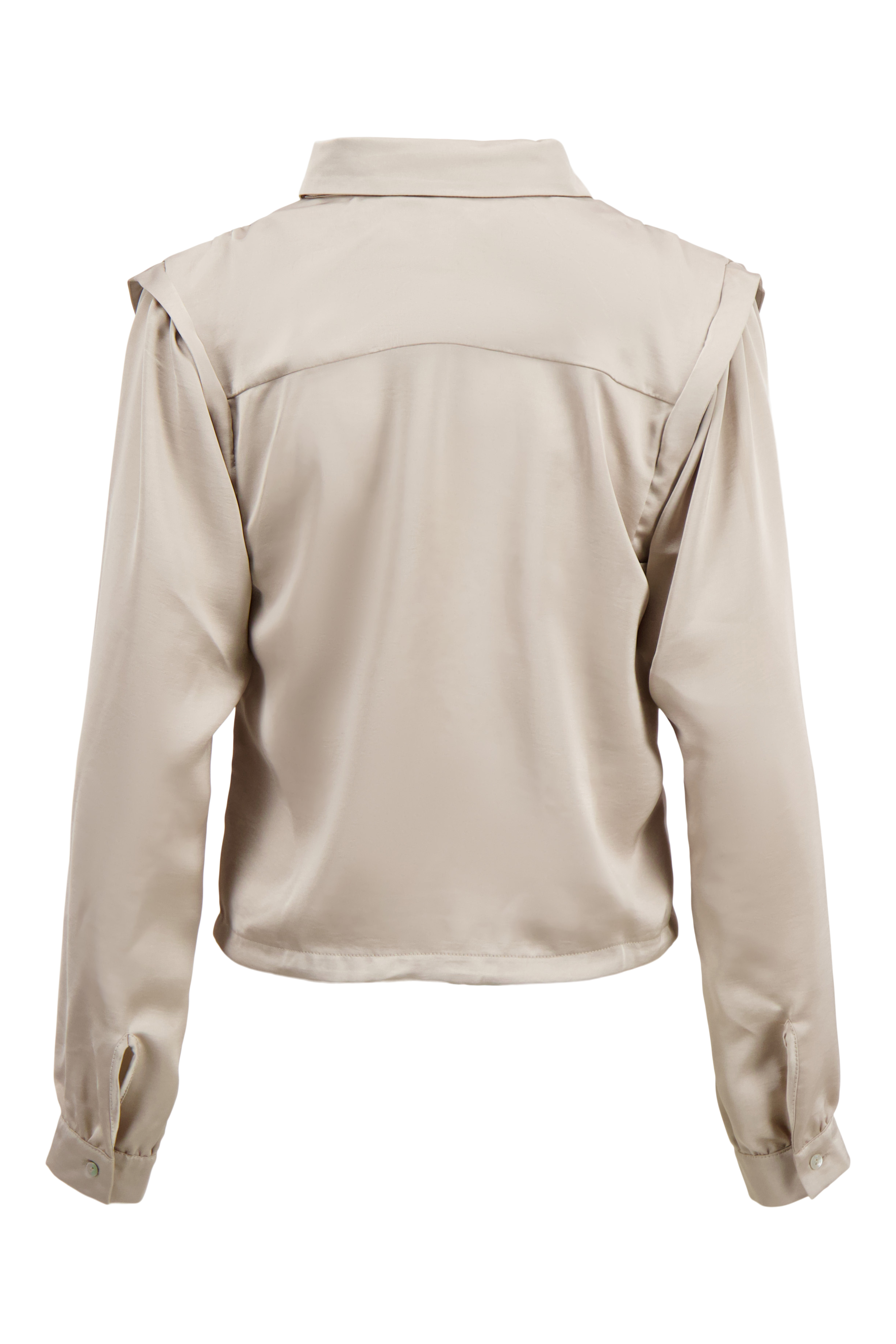satijnen blouse met schouderdetail