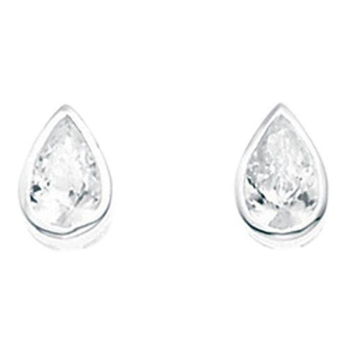 Boucle d'oreille zirconia en argent 925/1000