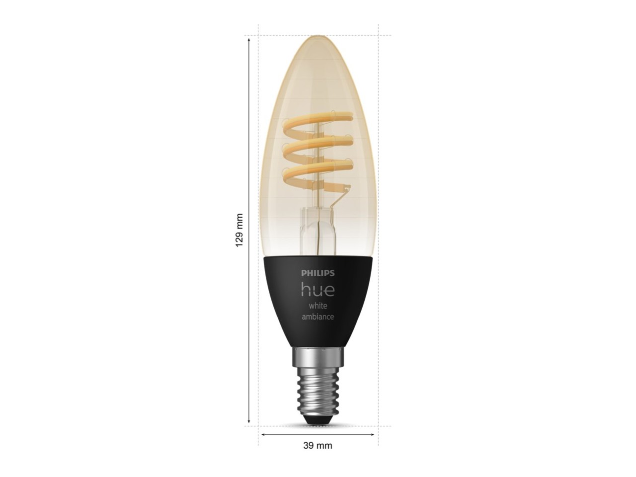 Philips Hue - White Ambiance Filament E14 LED Bulbs – Pack of 2