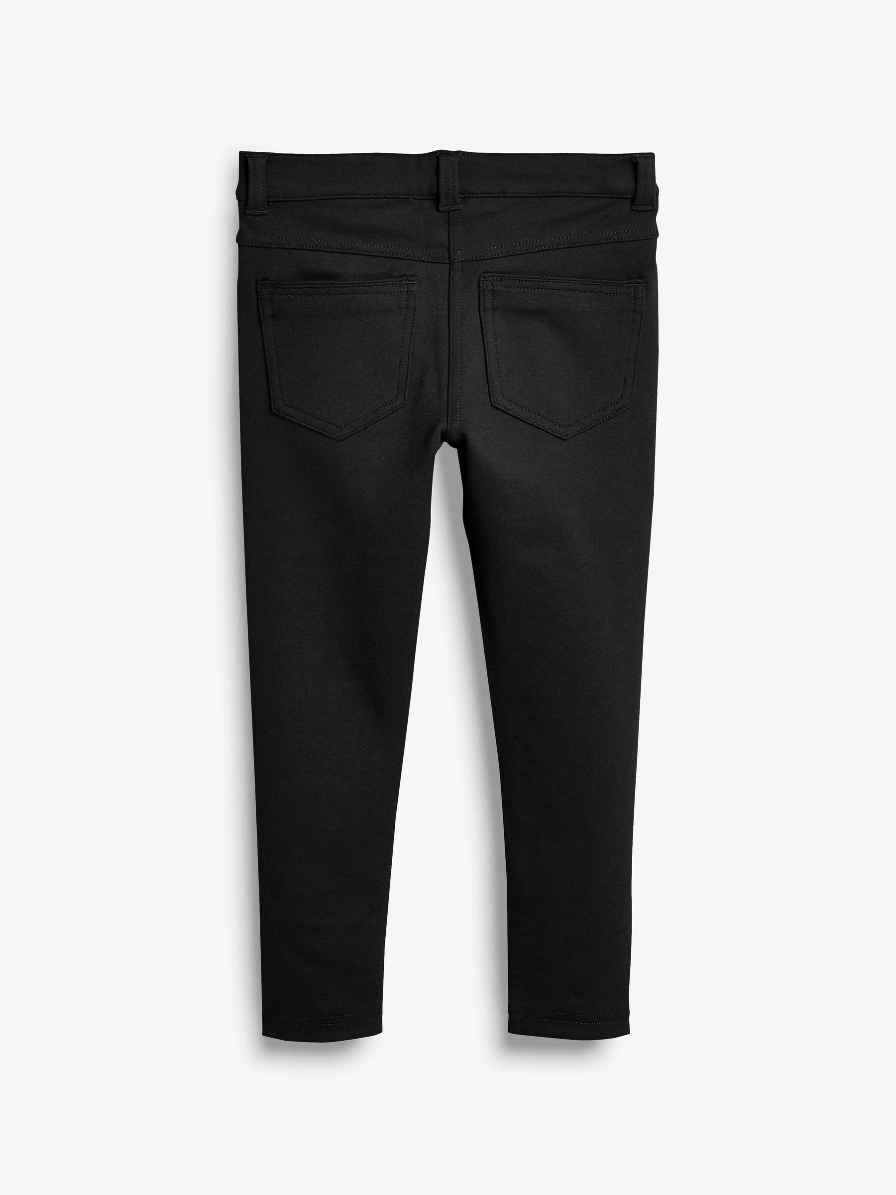 Zwart - Skinny schoolbroek met jersey stretch (3-18 jr)