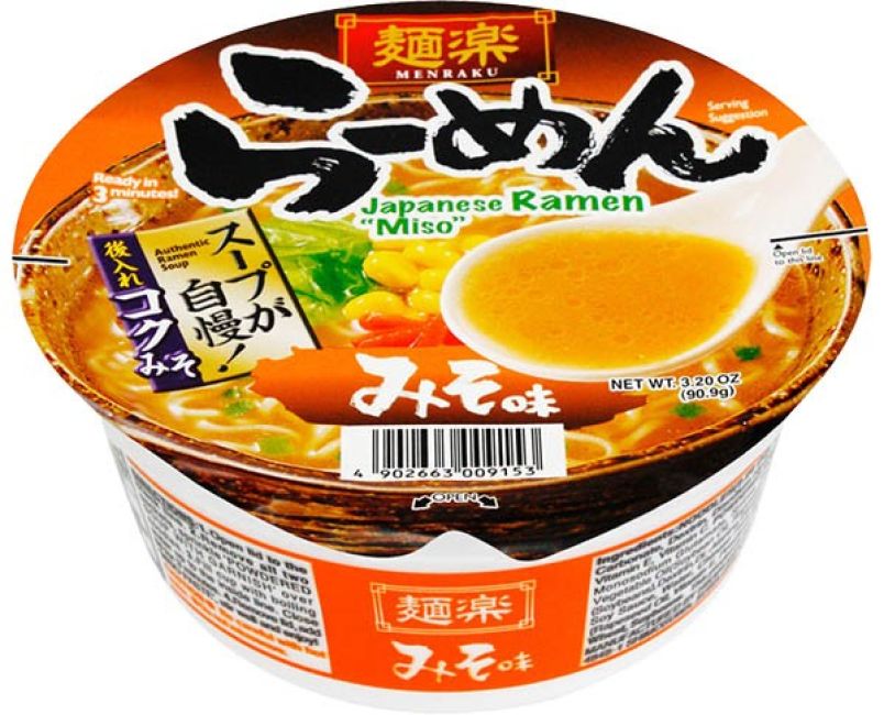 Hikari Miso Menraku Instant Ramen Bowl Miso smaak 90.9g