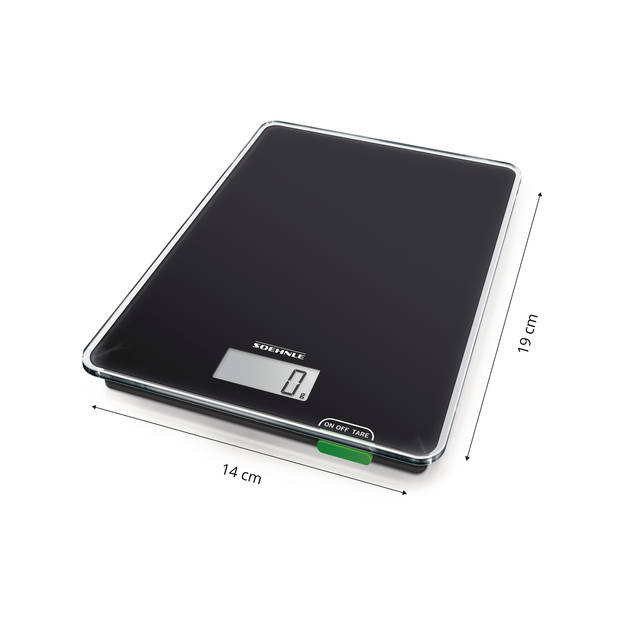 Soehnle keukenweegschaal Page Compact 100 - digitaal - 1 gr nauwkeurig - tot 5 kg - zwart