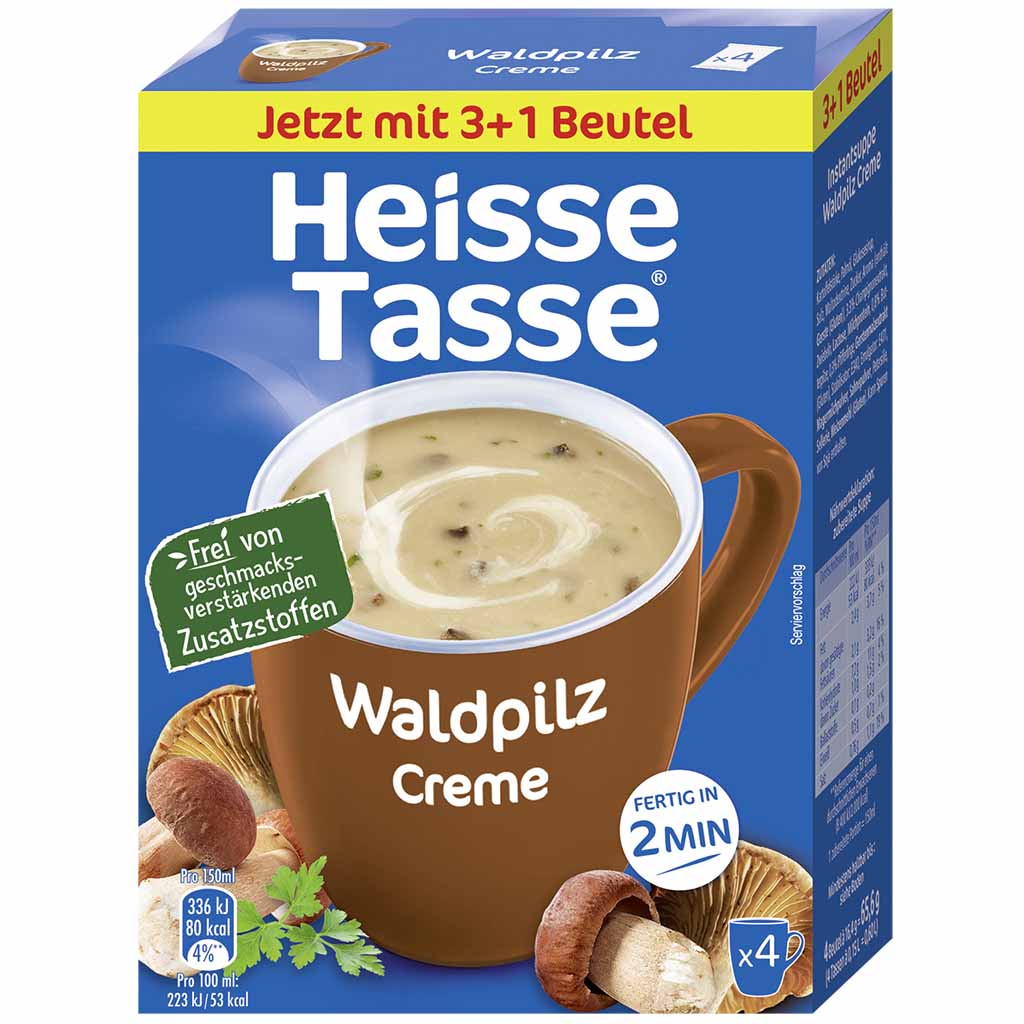 Erasco 36x Heisse Tasse Waldpilz á 19,6g=705,6g MHD:28.3.26