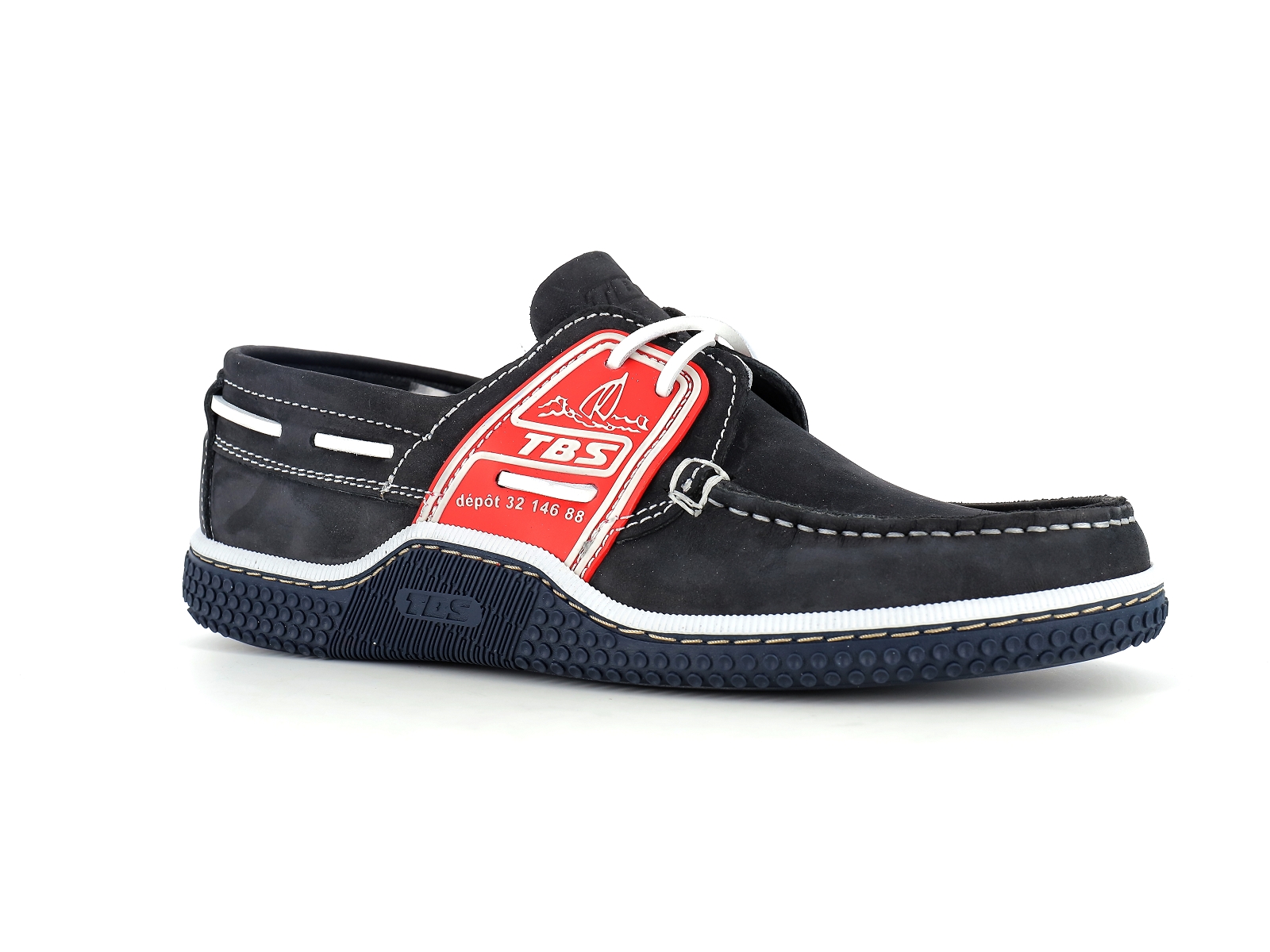 Tbs-GLOBEK Cuir gras Marine Rouge