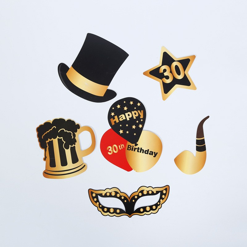 (26er Set) Photo Booth Fotorequisiten Party Foto Accessoires Dekorationen für lustige Bilder - 50. Geburtstag