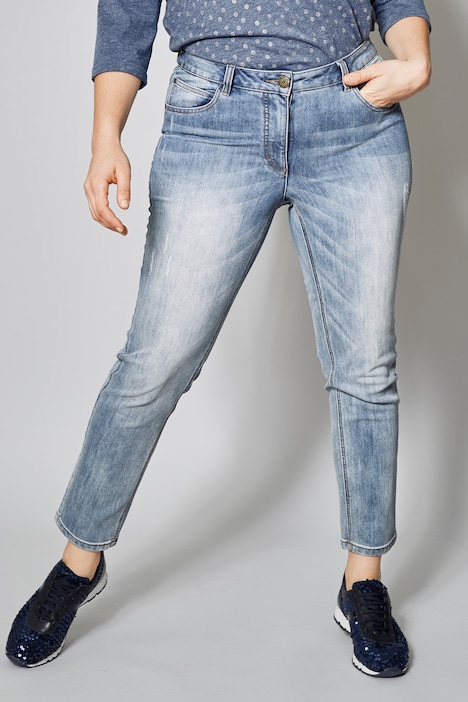 Jeans, Slim Fit, Destroy-Effekte, 5-Pocket