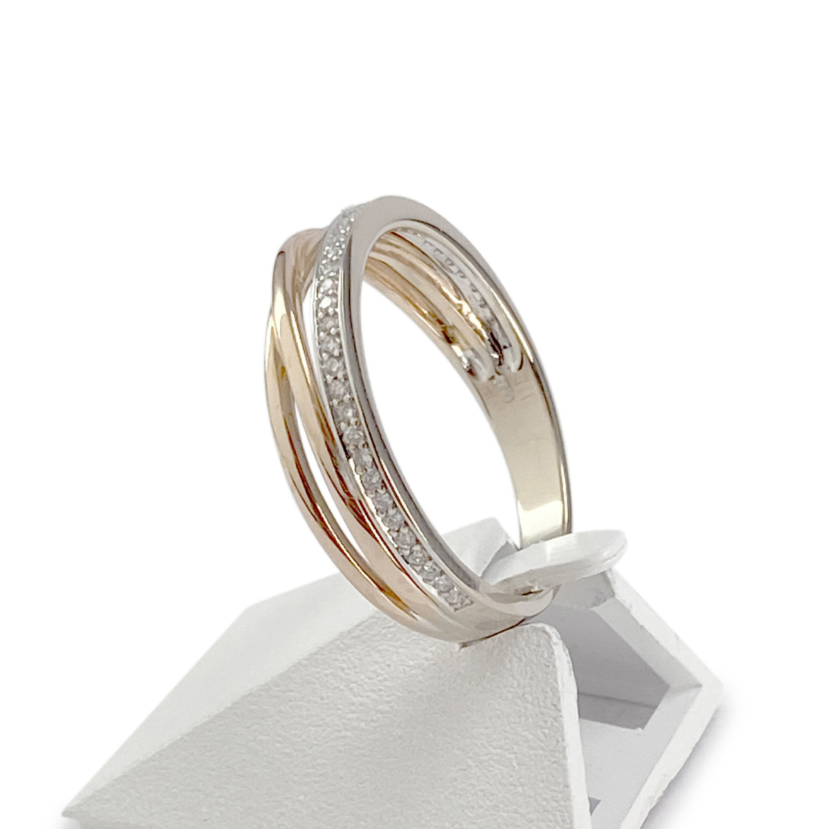 Bague d'occasion or 750 2 tons diamants