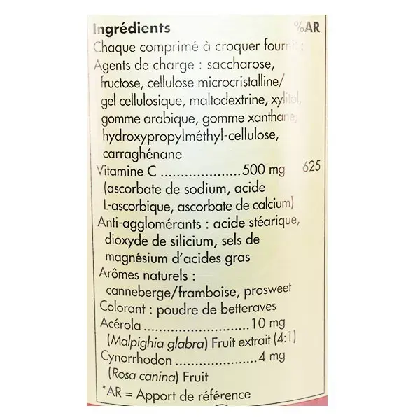 Solgar Vitamina C 500mg Framboesa Cranberry 90 Comprimidos Mastigáveis