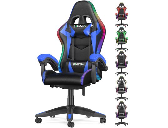 RATTANTREE - Fauteuil de bureau Chaise gaming led bleue