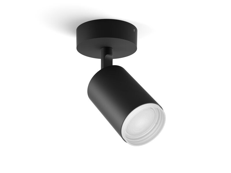 Philips Hue White & Color Ambiance Fugato 1er-Spot Schwarz Spot mit Weisstönen und mehr als 16 Millionen Farben