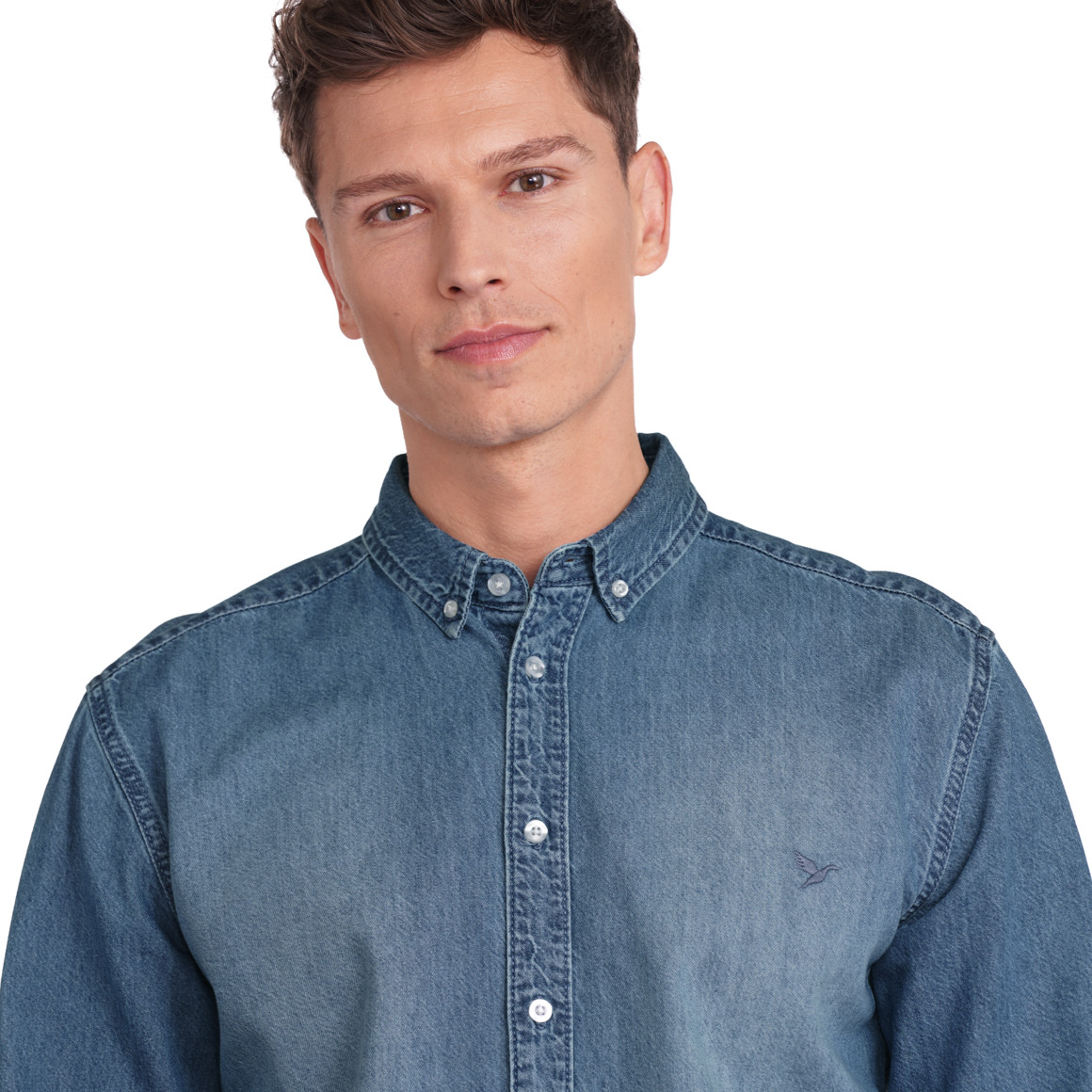 Jonas Nielsen Herren Jeanshemd aus Bio-Baumwolle blau