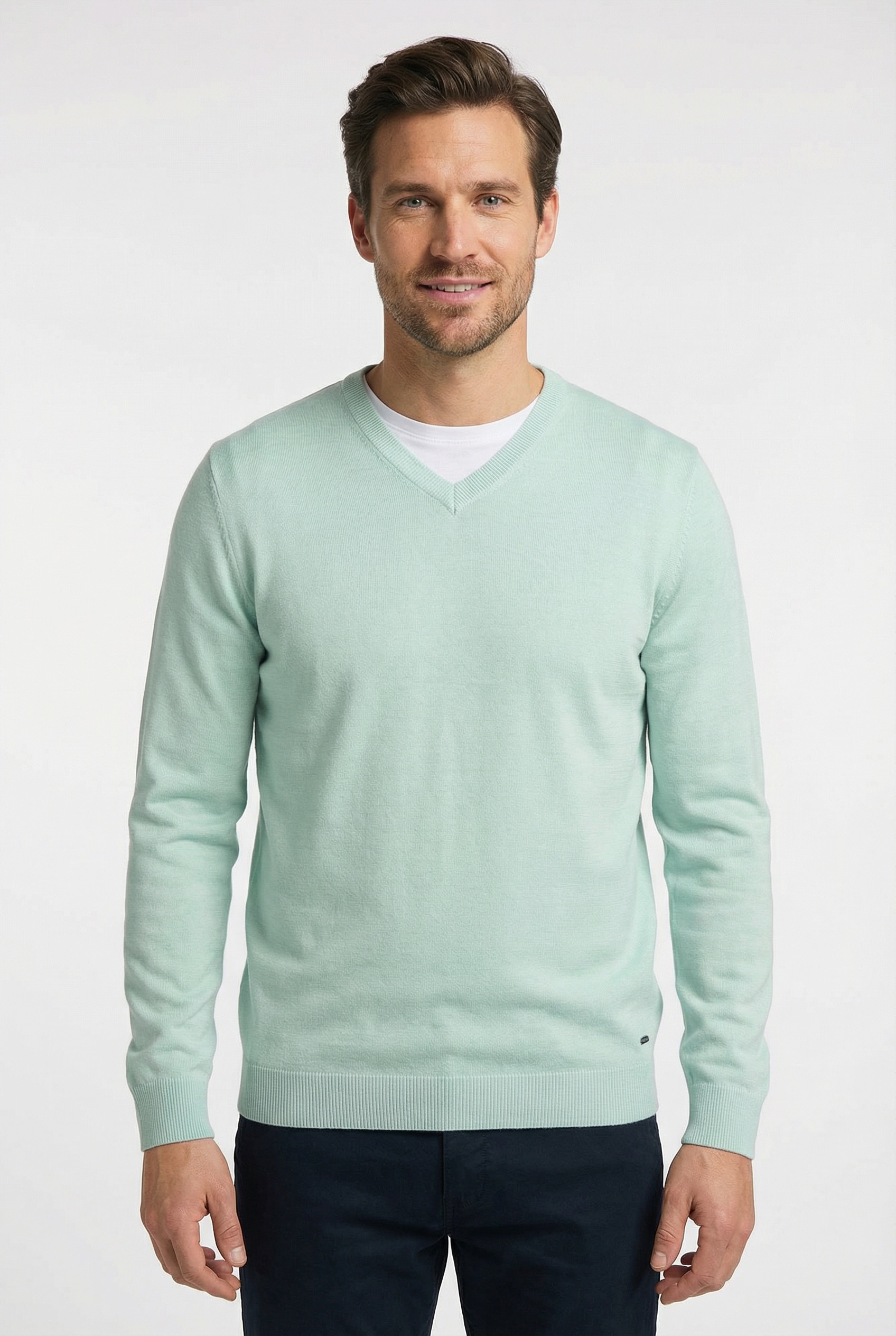 Petrol Industries V-Ausschnitt-Pullover »V-Neck Basi« Materialmix mit Baumwollanteil