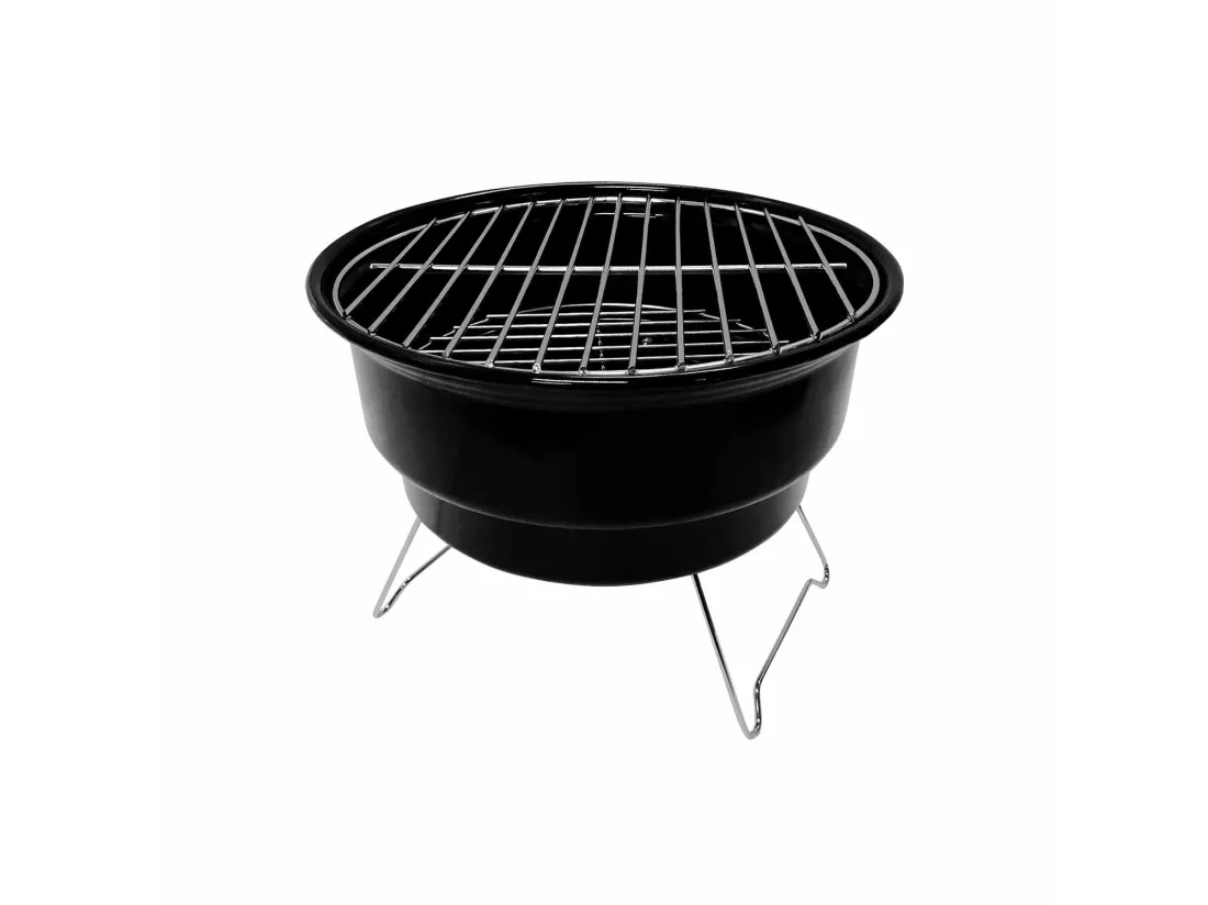 Barbecue au charbon de bois avec sac isotherme Marjal Noir Ø26,5x22,5cm 7house