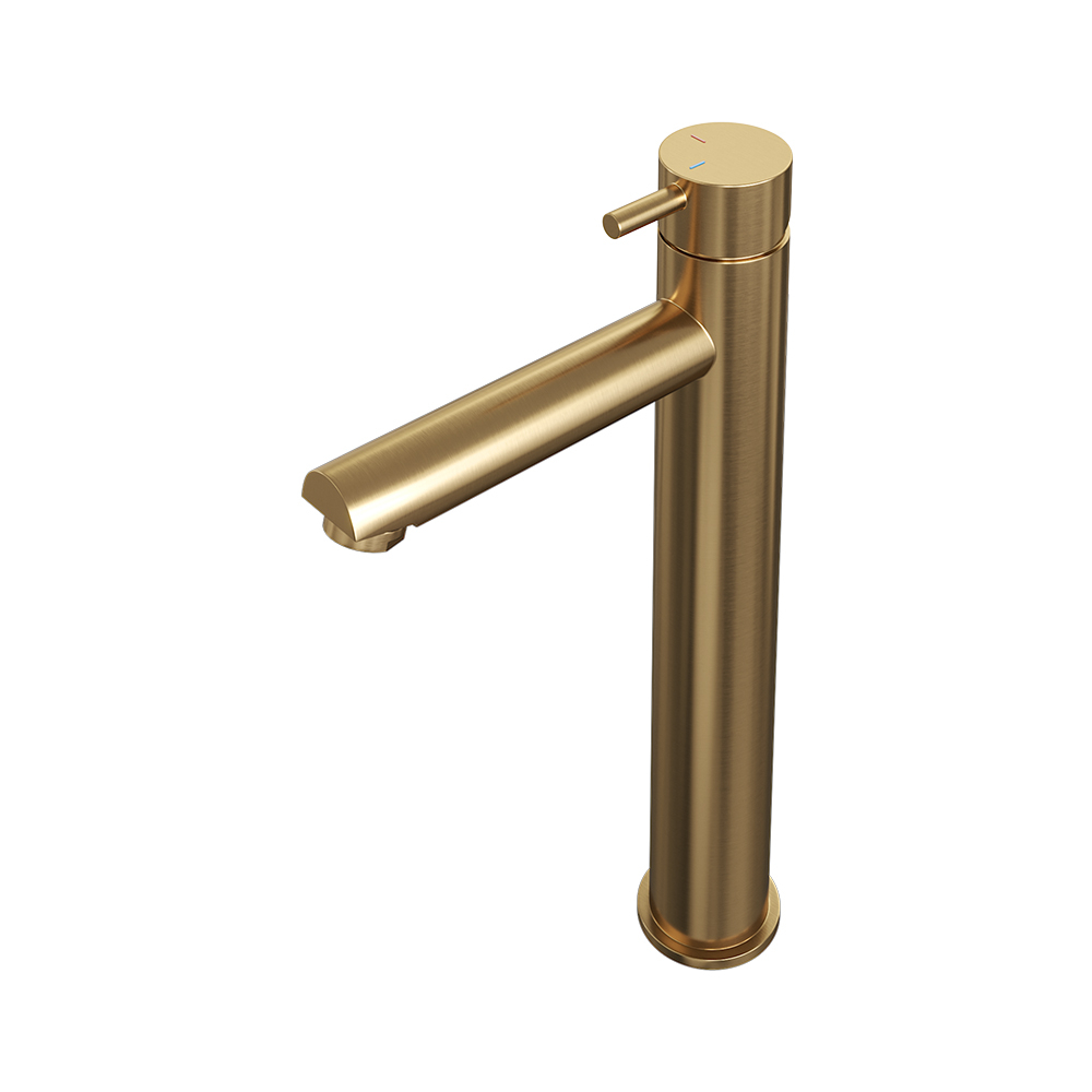 Brauer Gold Edition ColdStart verhoogde wastafelkraan energy-saving model B messing geborsteld PVD