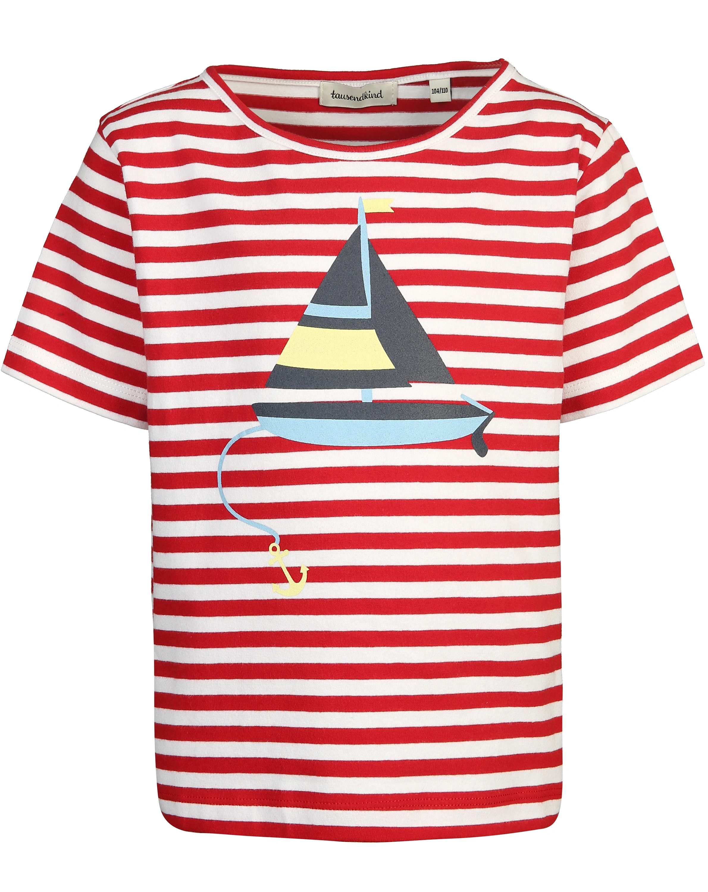 T-Shirt SEGELBOOT gestreift in rot/weiß