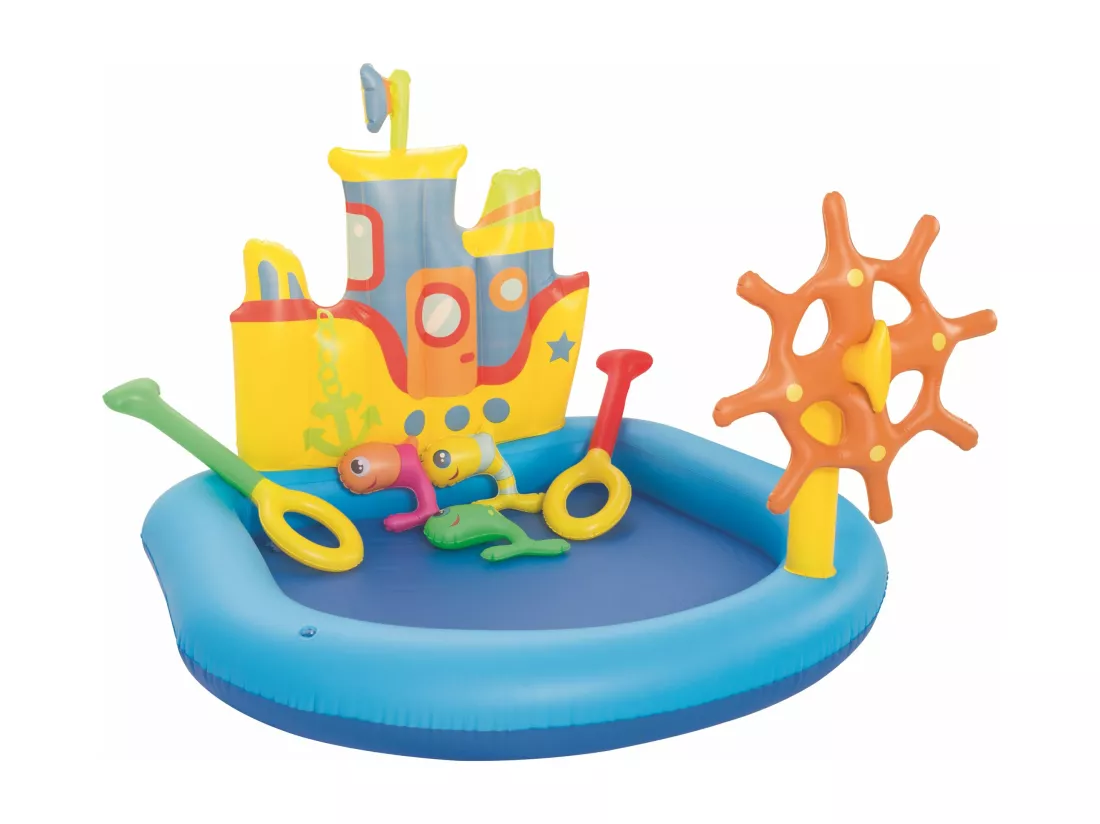 Piscine Hors-sol Gonflable pour Enfants Bestway Bateau Remorqueur 140x130x104 cm