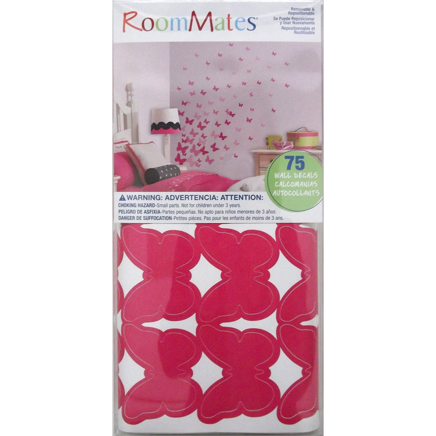 Room Mates Schmetterlinge Pink Mehrfarbig