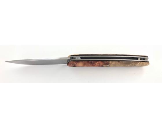 Michel Grini - K-Hannibal loupe d'Amboine Couteau de Poche par Michel Grini