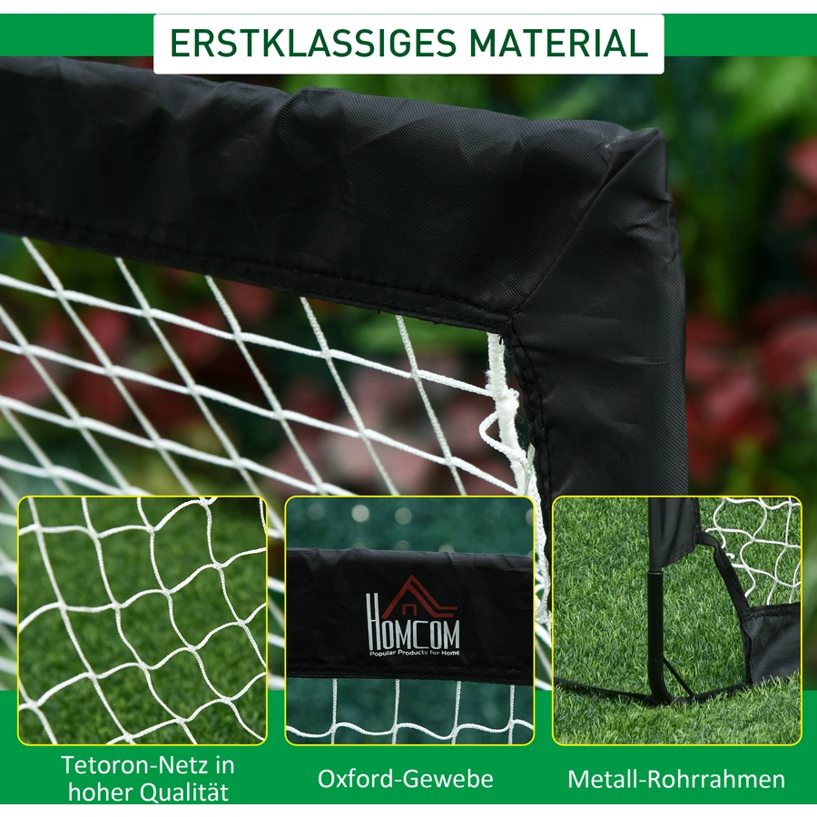 HOMCOM Fußballtor im 2er Set schwarz, weiß