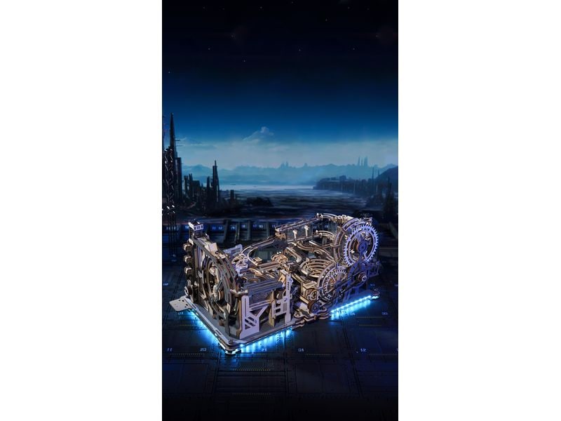 RoboTime Bausatz Marble Spaceport 472-teilig 3D-Puzzle aus lasergeschnittenen Holzteilen