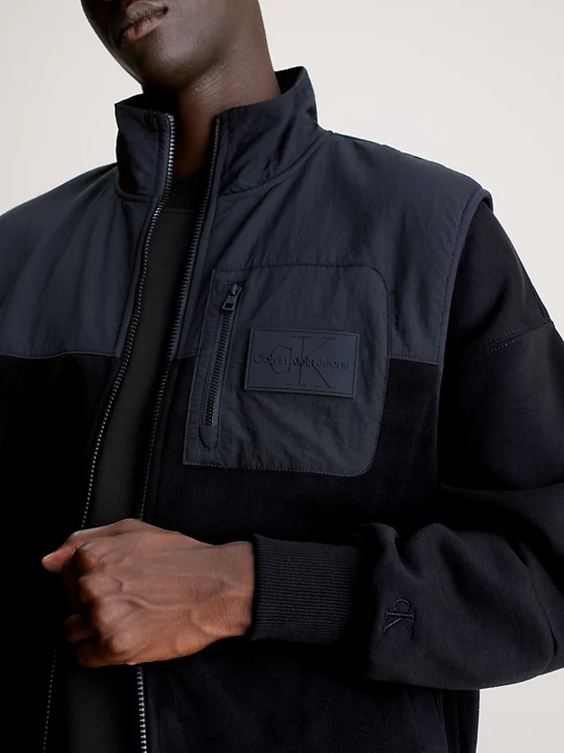 Colete esportivo de modelagem relaxada em fleece