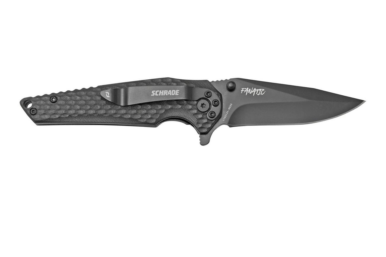 Schrade Fanatic 1182621, zwart G10, zakmes