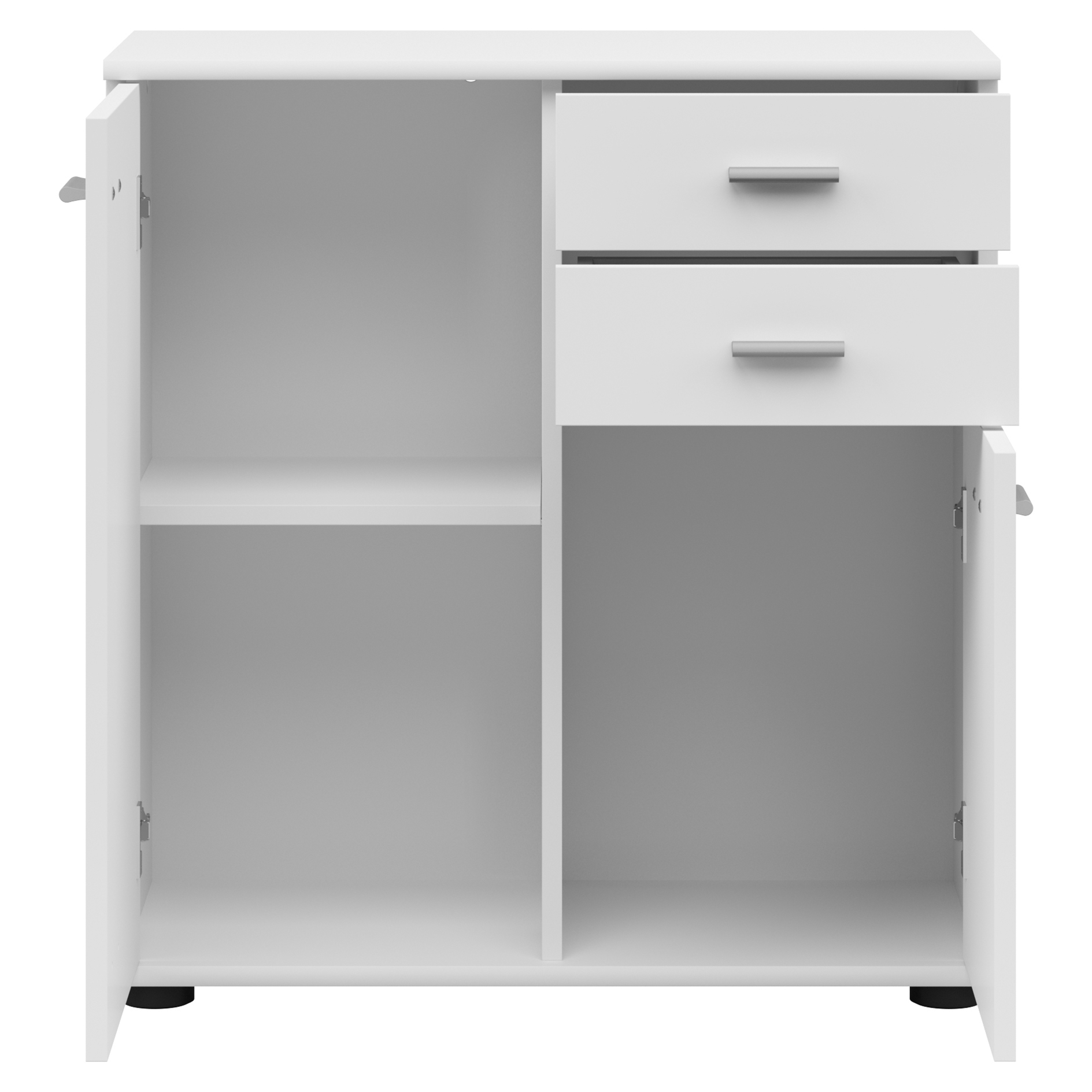 Kommode - weiß - 2 Schubladen - 71 cm breit