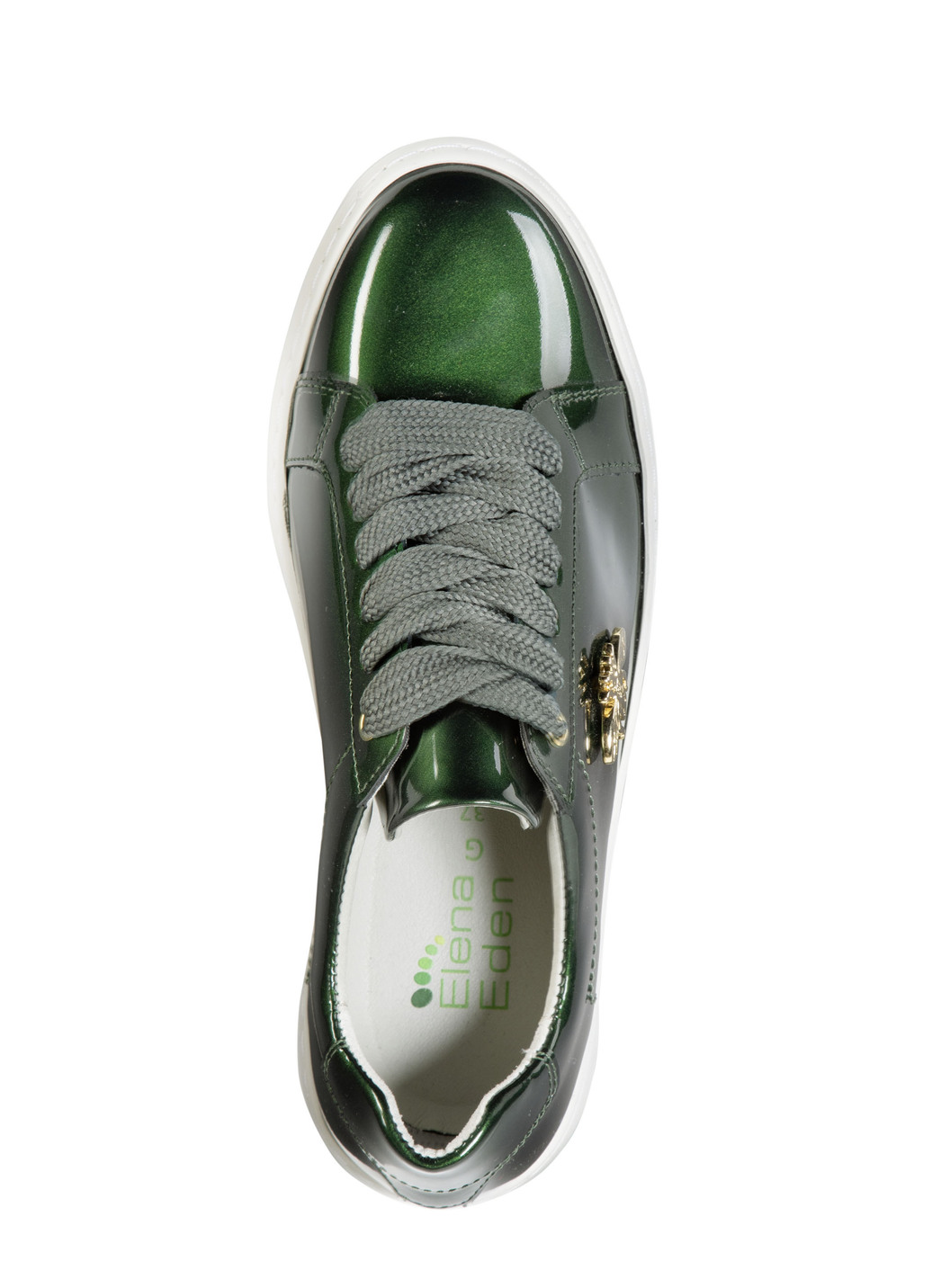 ELENA EDEN Sneaker aus Lackleder mit edlem Metallschmuck