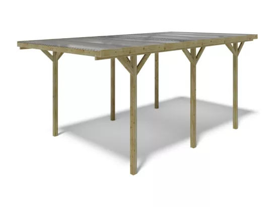Carport, abri de voiture 3,04x5,12 m - 15,57 m2 - couverture PVC  - CAR16PVCTR - ALTANKA