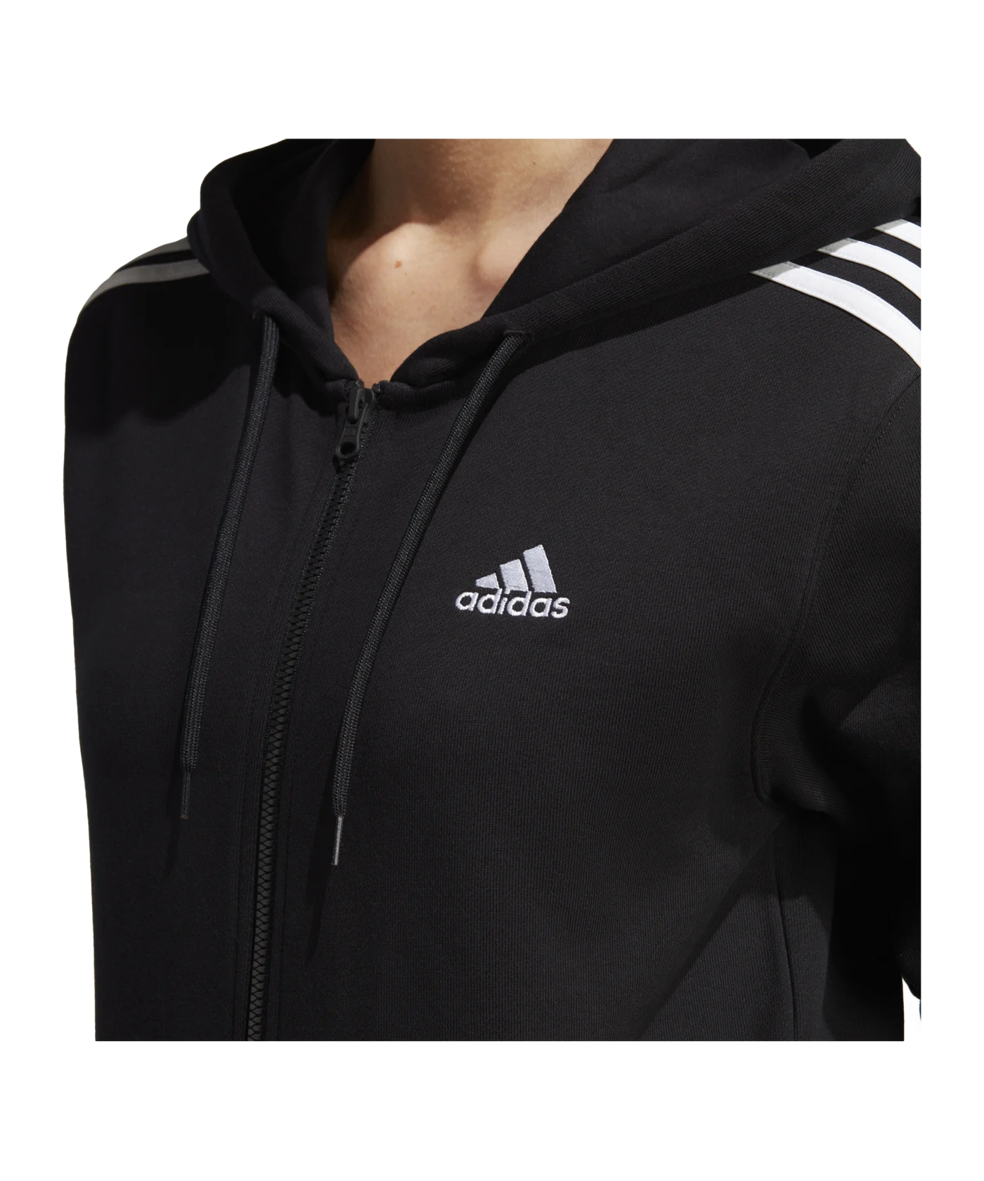 adidas 3S Kapuzenjacke Damen Schwarz Weiss